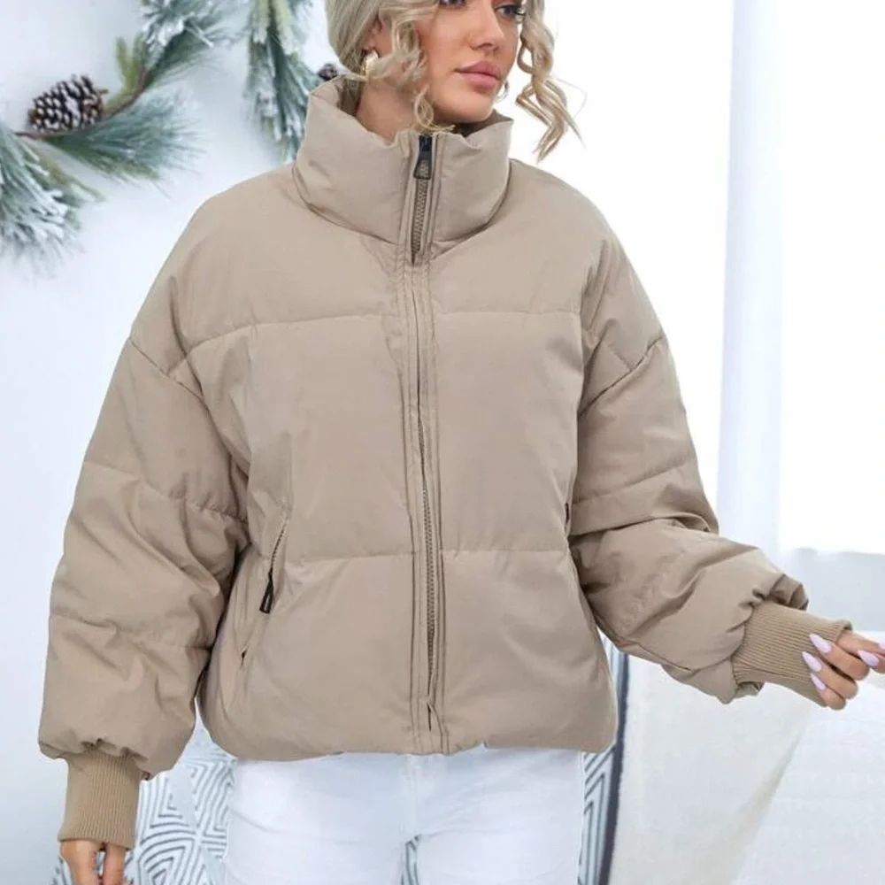 SHEIN Drop Shoulder Zip Up Puffer Jacket - Picture 2 of 5